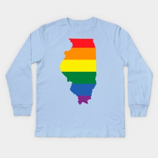 Illinois state LGBT Pride Kids Long Sleeve T-Shirt